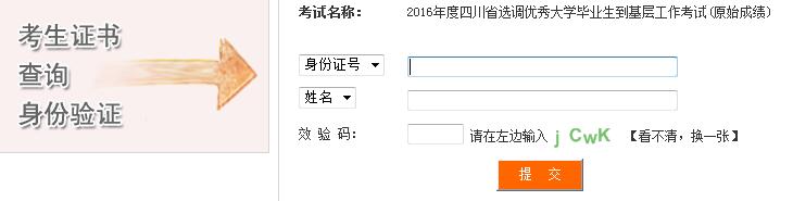 2016����Ĵ�ʡѡ�������ѧ��ҵ�������㹤�����Գɼ���ѯ